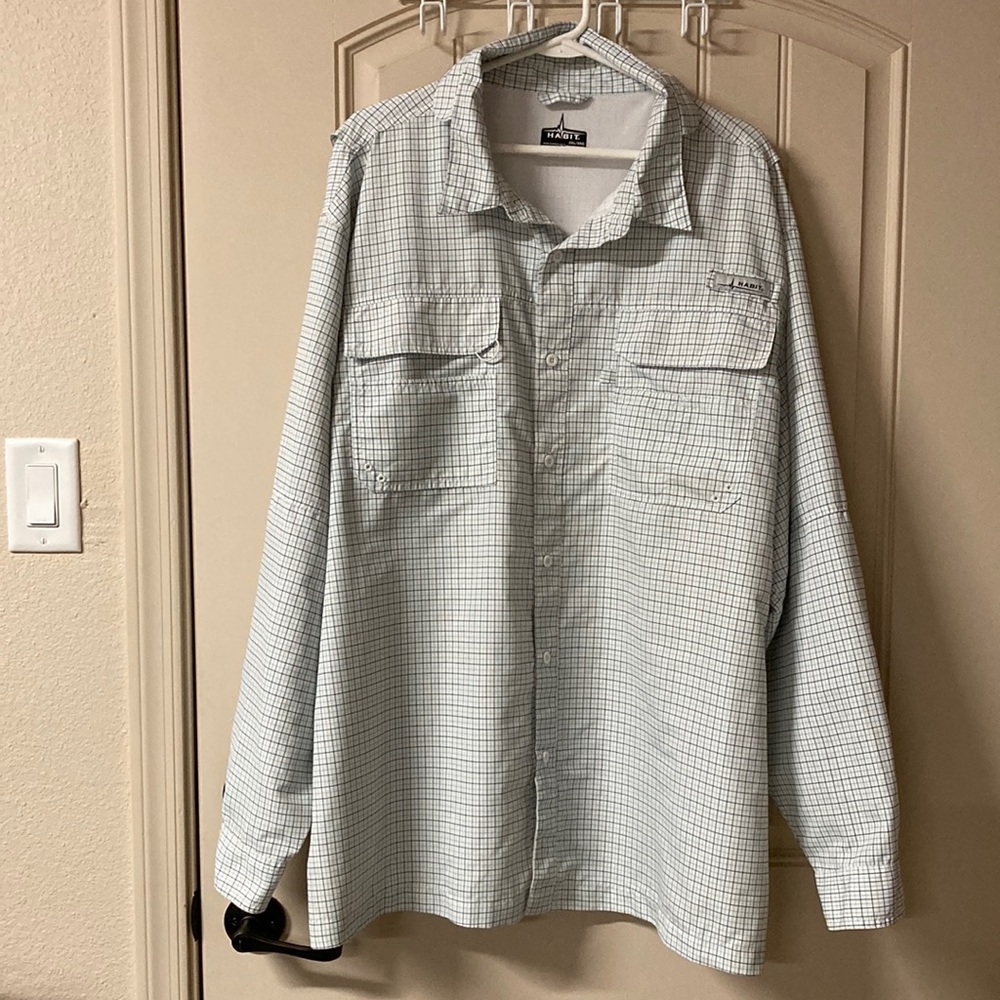 Habit River Guide Fishing Shirt Men’s Sz 3XL Solar Factor 40+ Vents Long Sleeves